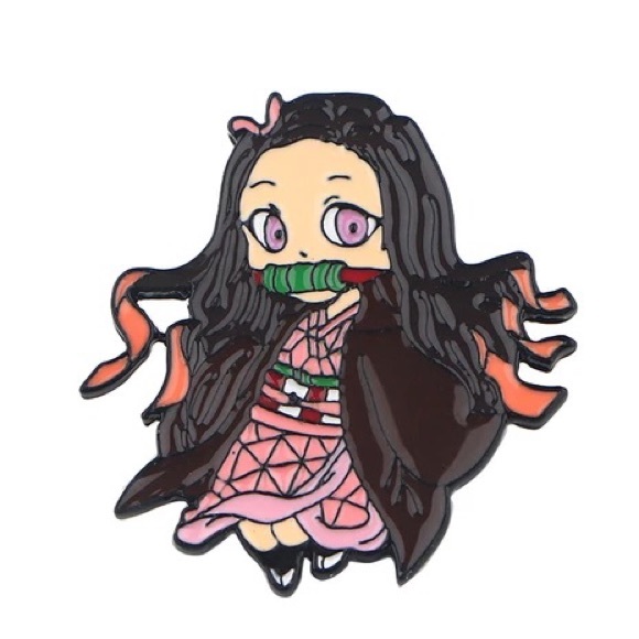 Demon Slayer Nezuko Kamado Manga Metal Enamel Pin Brooch - Picture 1 of 6